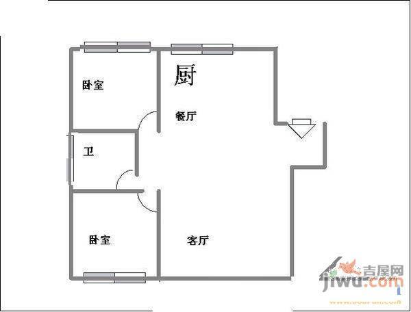 翰林家园3室2厅1卫124㎡户型图