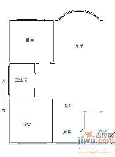 翰林家园3室2厅1卫124㎡户型图