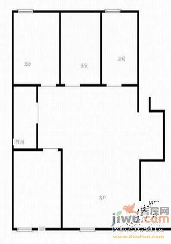 翰林家园3室2厅1卫124㎡户型图