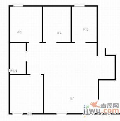 翰林家园3室2厅1卫124㎡户型图