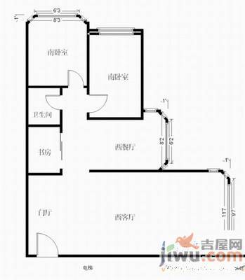 天后宫社区3室2厅1卫142㎡户型图