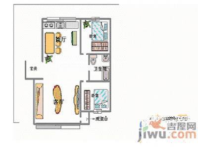 八家子东小区1室1厅1卫39㎡户型图