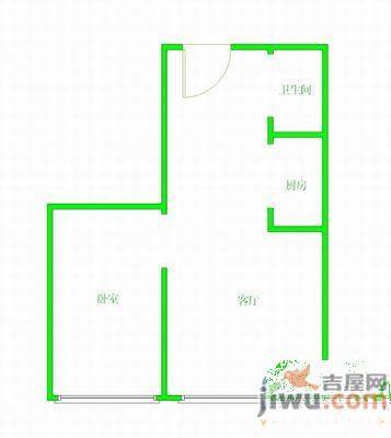 宝环社区2室1厅1卫52㎡户型图