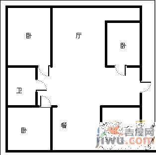 欢乐人家2室1厅1卫91㎡户型图