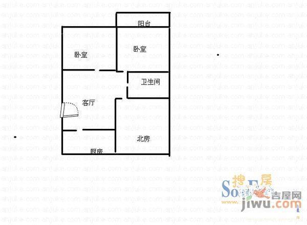 荣乐小区2室2厅1卫109㎡户型图