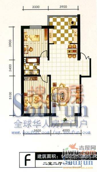 如意名苑1室1厅1卫62.5㎡户型图