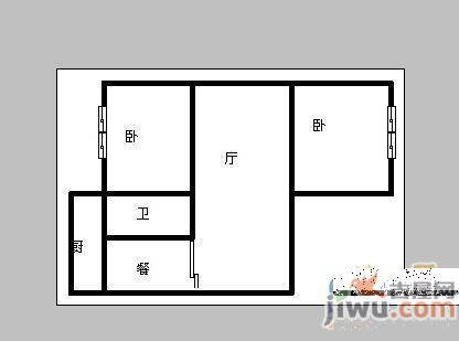 老龙里2室2厅1卫104㎡户型图