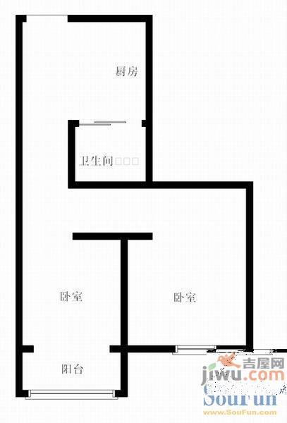 老龙里2室2厅1卫104㎡户型图