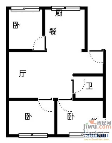 荣城花园(大东)2室2厅1卫107㎡户型图