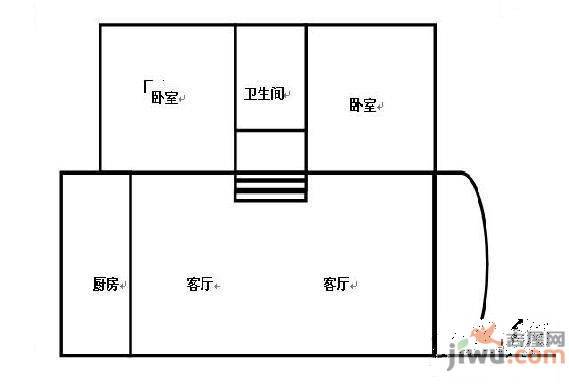 荣城花园(大东)2室2厅1卫107㎡户型图