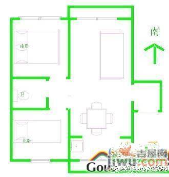 怡华馨园3室2厅1卫102.8㎡户型图