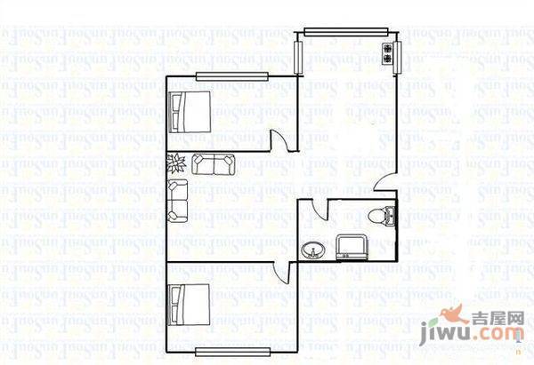 和惠家园2室1厅1卫88㎡户型图