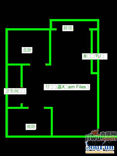 和惠家园2室1厅1卫88㎡户型图