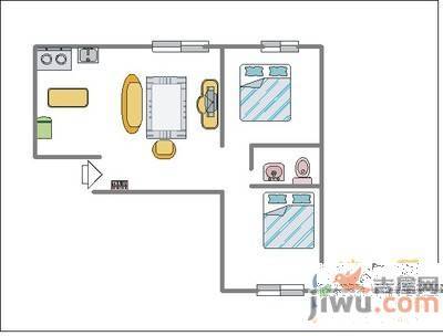 和惠家园2室1厅1卫88㎡户型图