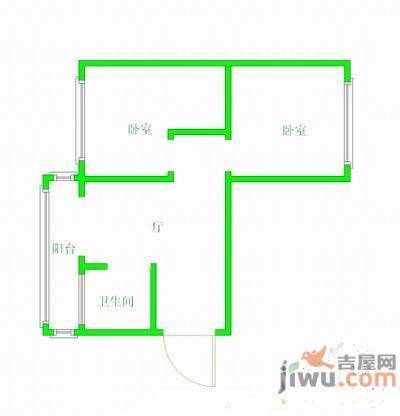 白塔小区1室1厅1卫36㎡户型图