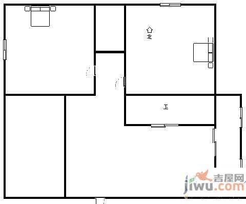 白塔小区1室1厅1卫36㎡户型图