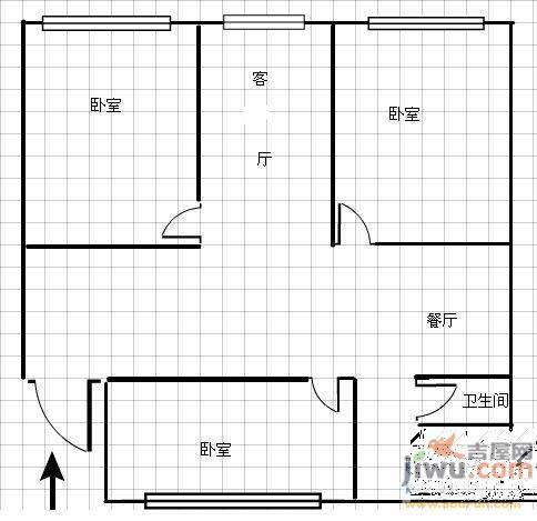 白塔小区1室1厅1卫36㎡户型图