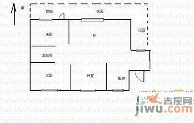 风和日丽3室1厅1卫100㎡户型图