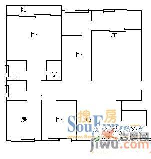 东方之珠2室2厅1卫85㎡户型图