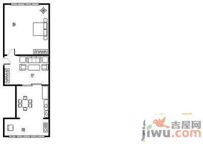 旭升小区1室1厅1卫36㎡户型图
