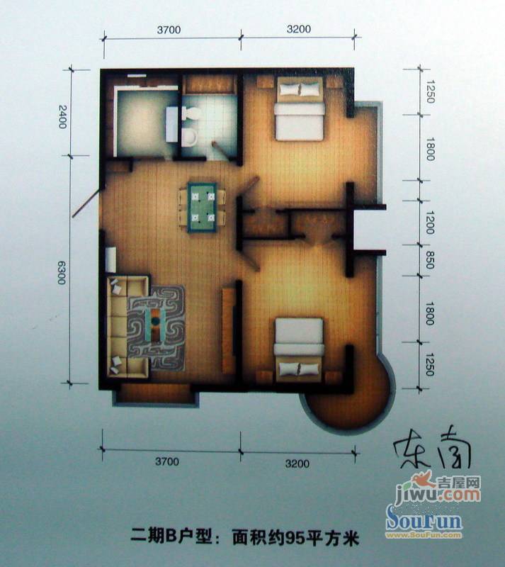 莱美安国际公寓3室2厅2卫170.9㎡户型图