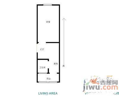 矿山社区1室1厅1卫45㎡户型图