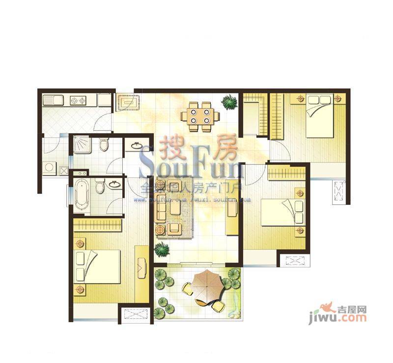 金客社区2室1厅1卫户型图