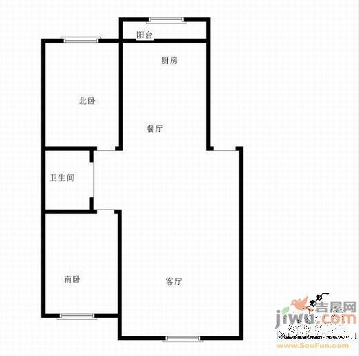 祥云居2室1厅1卫94㎡户型图