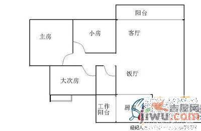 祥云居2室1厅1卫94㎡户型图