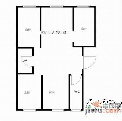 滂江花园3室2厅1卫152㎡户型图