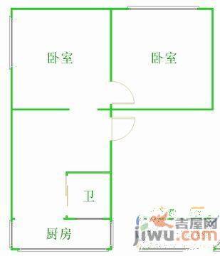 世隆小区2室1厅1卫56㎡户型图