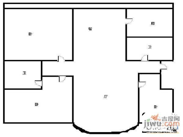 金叶佳园3室2厅2卫167㎡户型图