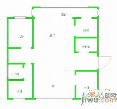 金叶佳园3室2厅2卫167㎡户型图