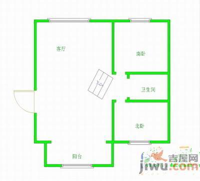 华清园2室2厅1卫134㎡户型图