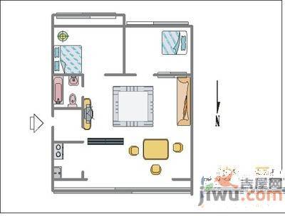 辰宇枫景瑞阁2室2厅1卫102㎡户型图