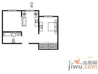 佳园新村1室1厅1卫62㎡户型图