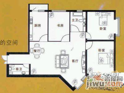 万隆阁3室3厅2卫165㎡户型图