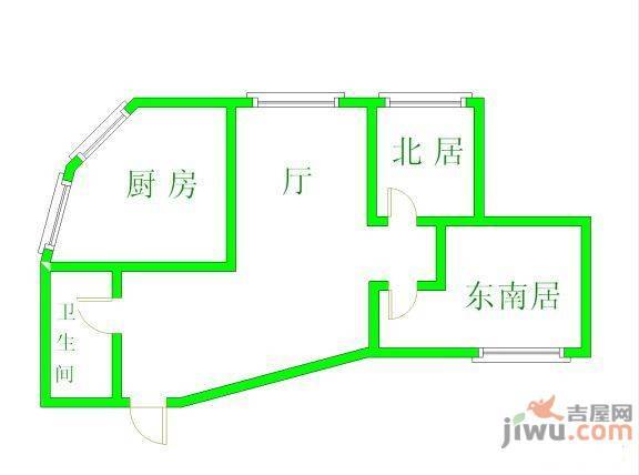 大西电业园2室1厅1卫114㎡户型图