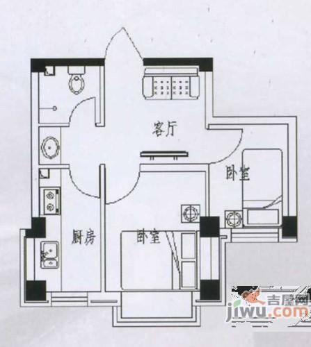 四季嘉园3室2厅1卫115㎡户型图