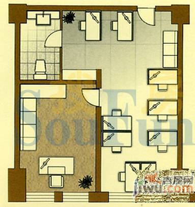 海润国际住宅3室0厅0卫56.4㎡户型图