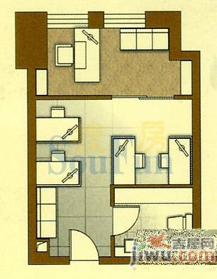 海润国际住宅3室0厅0卫56.4㎡户型图