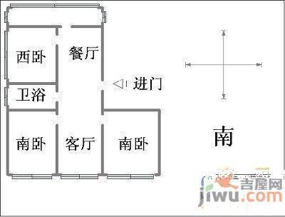 舍宅社区1室1厅1卫40㎡户型图