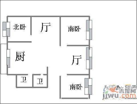 舍宅社区1室1厅1卫40㎡户型图