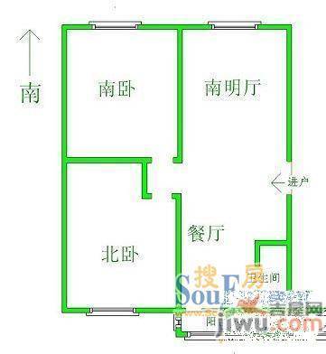 御花园(皇姑)2室2厅1卫户型图