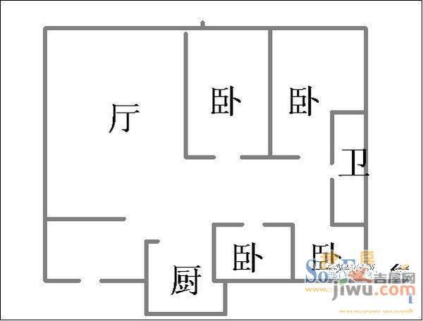 美阳世纪花园1室1厅1卫户型图