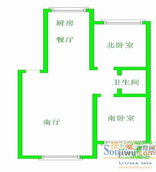 美阳世纪花园1室1厅1卫户型图