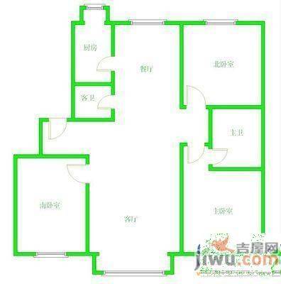 军区社区3室2厅2卫168㎡户型图