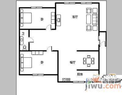 新北花园3室2厅1卫122.3㎡户型图