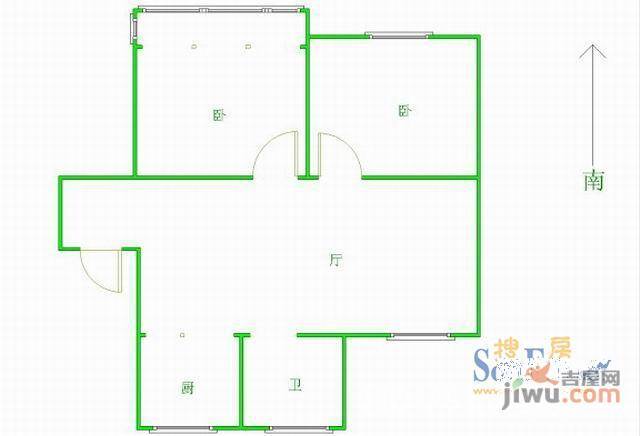 环东社区2室1厅1卫户型图