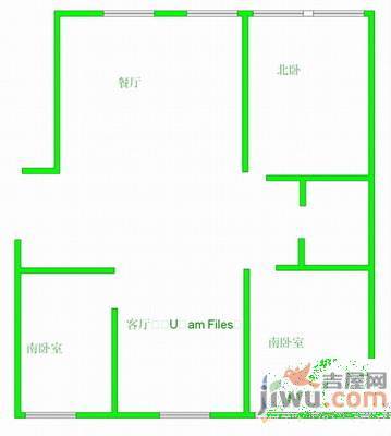 华盛新村2室1厅1卫105㎡户型图